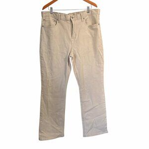 Old Navy Mens Khaki Boot-Cut Jeans 40X32 Built-In Flex Cotton Blend